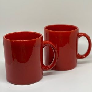 Vintage Waechterbach Mugs Set Of 2 Red Spain HTF